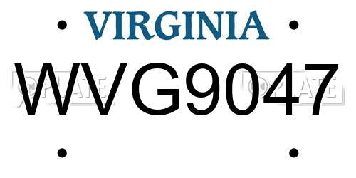 WVG9047 Virginia License Plate