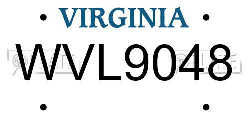 WVL9048 Virginia License Plate