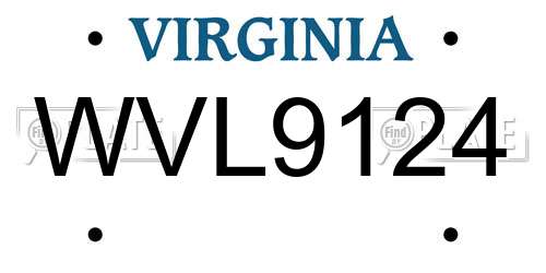 WVL9124 Virginia License Plate