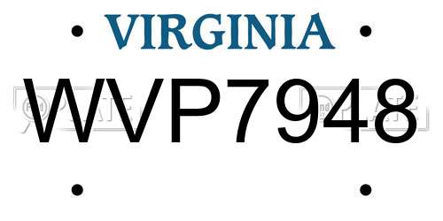 WVP7948 Virginia License Plate