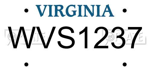 WVS1237 Virginia License Plate