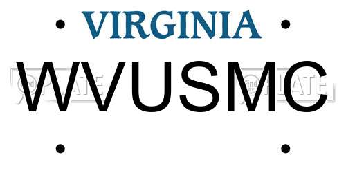 WVUSMC Virginia License Plate