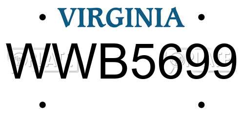 WWB5699 Virginia License Plate