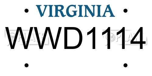 WWD1114 Virginia License Plate