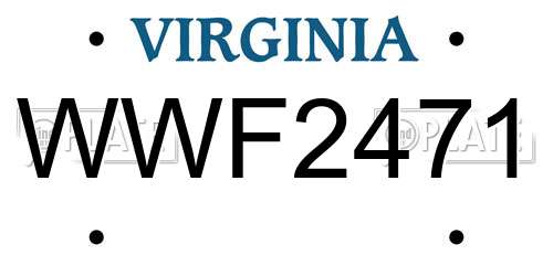 WWF2471 Virginia License Plate