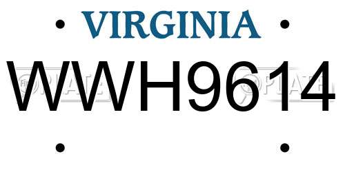 WWH9614 Virginia License Plate
