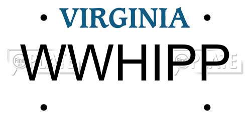 WWHIPP Virginia License Plate