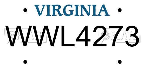 WWL4273 Virginia License Plate