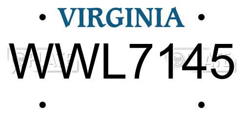 WWL7145 Virginia License Plate