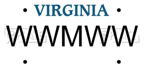 WWMWW Virginia License Plate