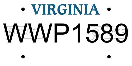 WWP1589 Virginia License Plate