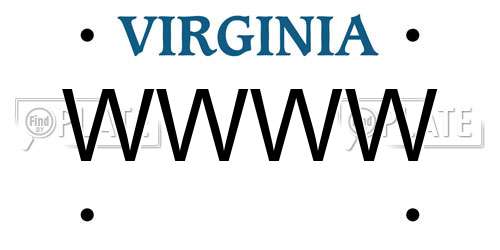 WWWW Virginia License Plate