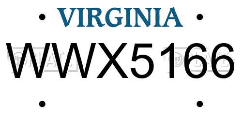WWX5166 Virginia License Plate