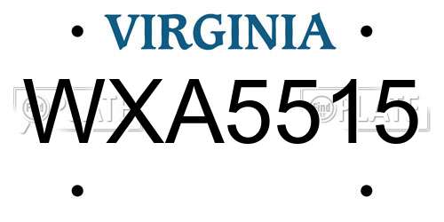 WXA5515 Virginia License Plate