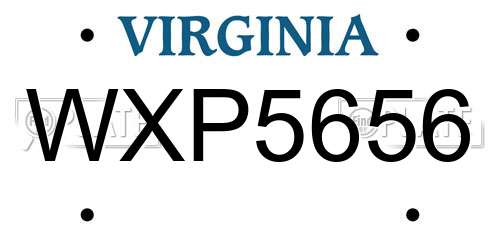 WXP5656 Virginia License Plate