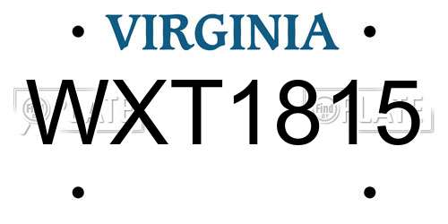 WXT1815 Virginia License Plate
