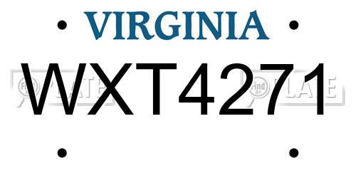 WXT4271 Virginia License Plate