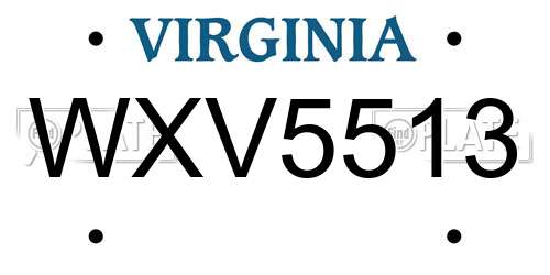 WXV5513 Virginia License Plate
