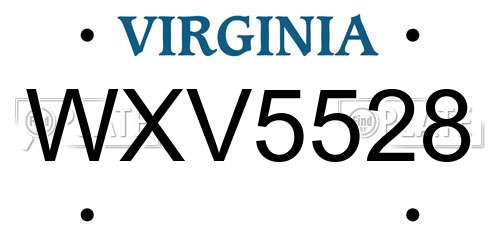 WXV5528 Virginia License Plate
