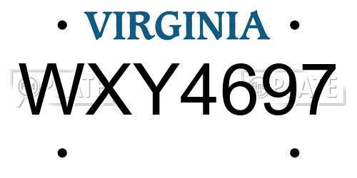WXY4697 Virginia License Plate
