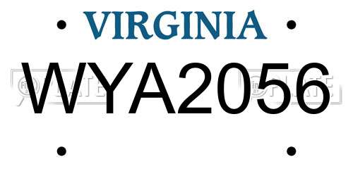 WYA2056 Virginia License Plate