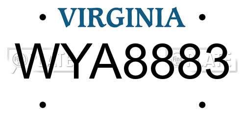 WYA8883 Virginia License Plate