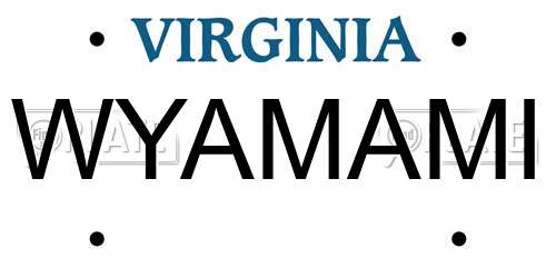 WYAMAMI Virginia License Plate