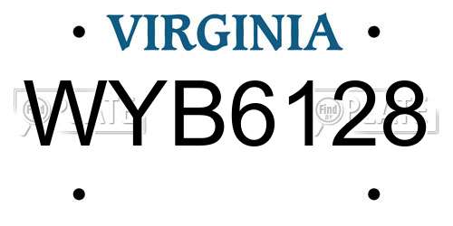 WYB6128 Virginia License Plate