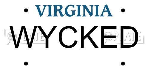 WYCKED Virginia License Plate