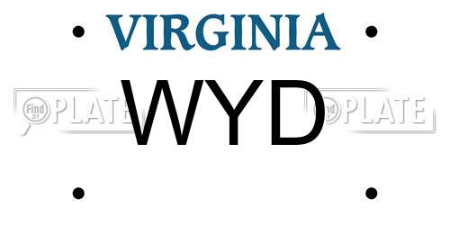 WYD Virginia License Plate