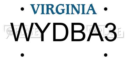 WYDBA3 Virginia License Plate