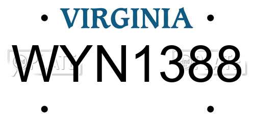 WYN1388 Virginia License Plate