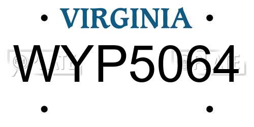WYP5064 Virginia License Plate