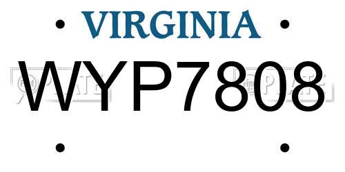 WYP7808 Virginia License Plate
