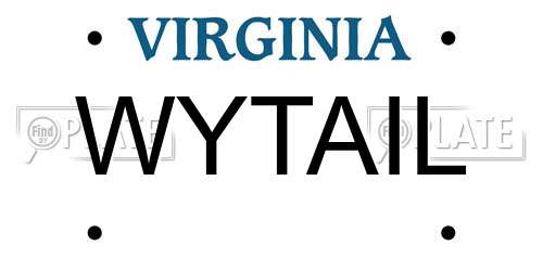 WYTAIL Virginia License Plate