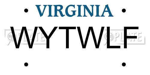 WYTWLF Virginia License Plate