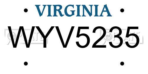 WYV5235 Virginia License Plate