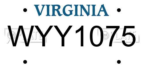 WYY1075 Virginia License Plate