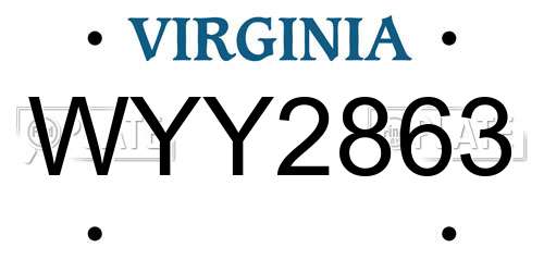 WYY2863 Virginia License Plate