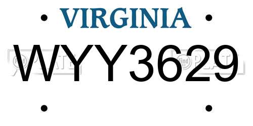 WYY3629 Virginia License Plate