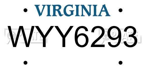 WYY6293 Virginia License Plate