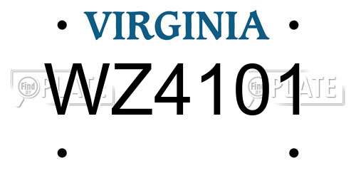 WZ4101 Virginia License Plate