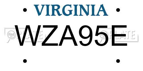 WZA95E Virginia License Plate