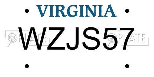 WZJS57 Virginia License Plate