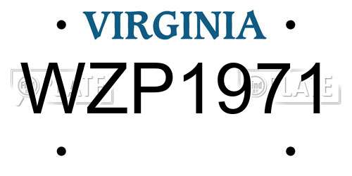 WZP1971 Virginia License Plate