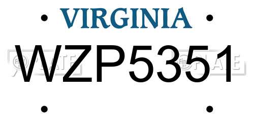 WZP5351 Virginia License Plate