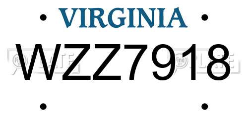 WZZ7918 Virginia License Plate
