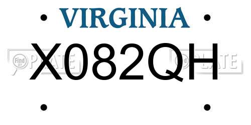 X082QH Virginia License Plate