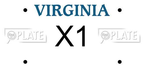 X1 Virginia License Plate