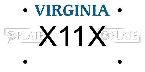 X11X Virginia License Plate